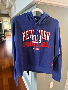 New Era New York Football Women's Blue & Red Hoodie Size Large NWT